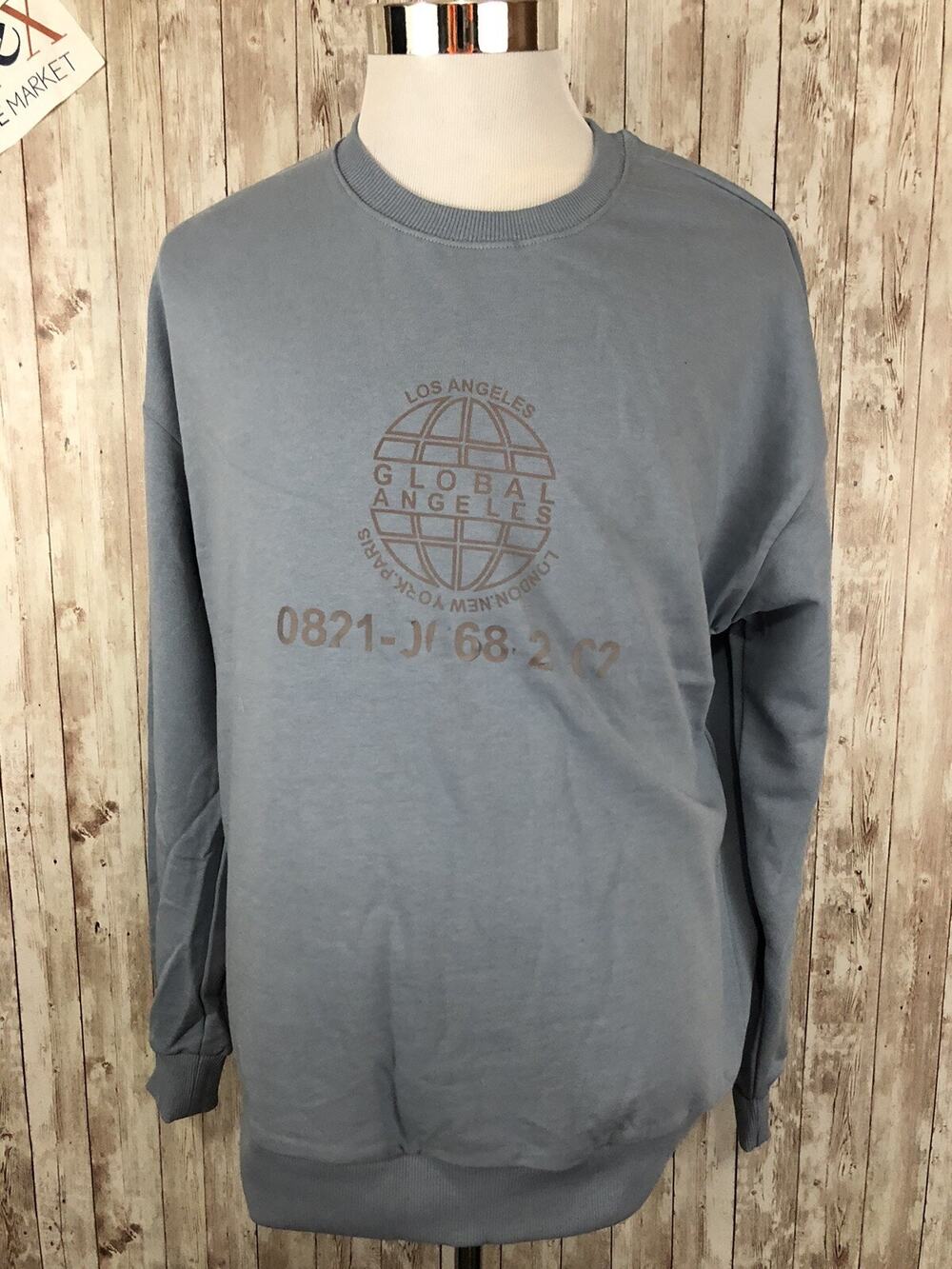 LC Waikiki Sweater Mens Large Sweatshirt Pullover Blue New York Paris LA N53